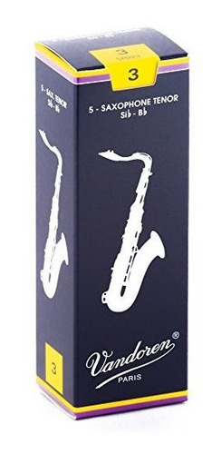 Vandoren Sr223 Tenor Sax Traditional Reeds Strength 3; Caja 