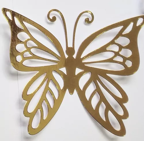 Mariposas Decorativas Grandes X 12 Metalizada