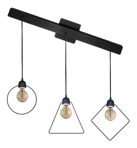 Lampara Colgante Comedor Ferrolux Geo 3 Luces E27 Base 75 Cm