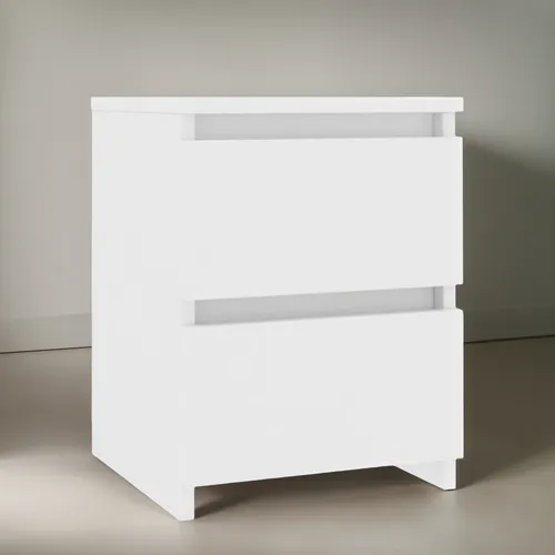 Velador Cajon Doble Minimal Blanco