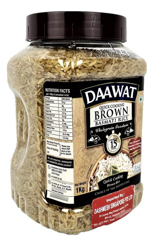 Arroz Basmati Integral 1 Kg En Tarro