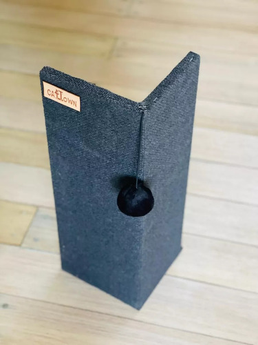 Rascador Gatos Para Sillon Esquinero Con Juguete Gris Oscuro