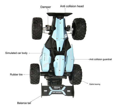 Vehículo Rc Crawler Todoterreno 1:18 2.4 G De Alta Velocidad