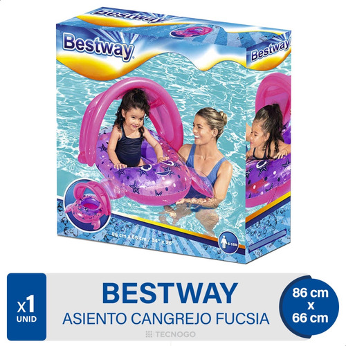 Inflable Bestway Asiento Cangrejo Fucsia Pileta - 01mercado