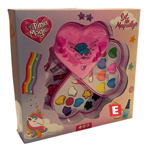 Imagen 5 de 7 de Maquillaje Nenas Infantil Set Completo Corazon 3 Pisos Puppa
