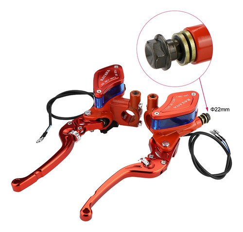 Motocicleta Orange Brake Master Cylinder, 22 Mm, Cnc Univers