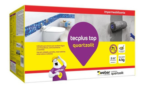 Impermeabilizante Tecplus Top Quartzolit 4kg Fl