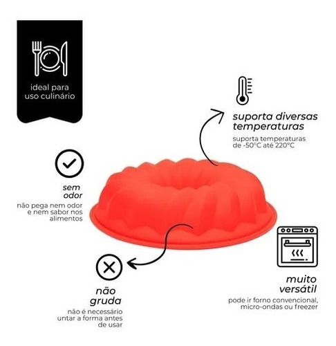 Imagem 6 de 6 de Forma Para Pudim Silicone Antiaderente 25cm Mimo Style