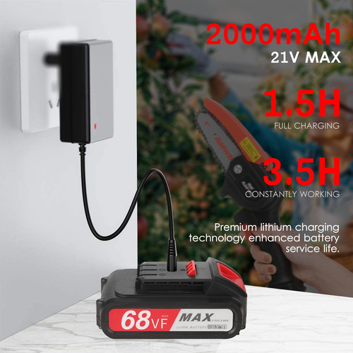 Mini Motosierra Inalámbrica De 21v, 4 Pulgadas, Poda Sin Esc
