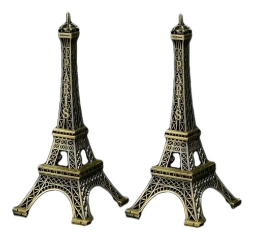 2pzs Torre Eiffel De París 18cm De Metal Torre Ifel Con Caja