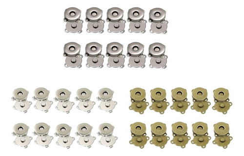 4 Sujetadores Magnéticos Plata 14mm Plata Plata