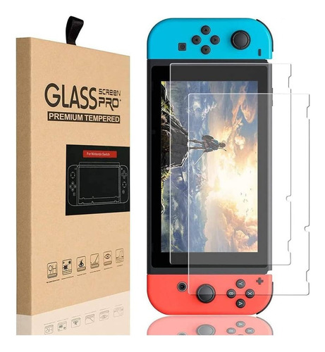 2 Pack Mica De Cristal Templado Para Nintendo Switch