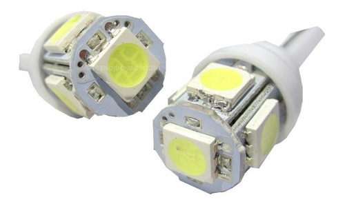 Lampara De Posicion T10 5 Smd Led 5050 Blanco Frio 