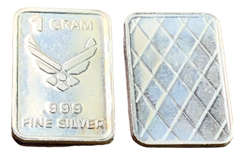 Robmar-moneda N°19 Rectangular 1 Gramo Plata 999-simbolo