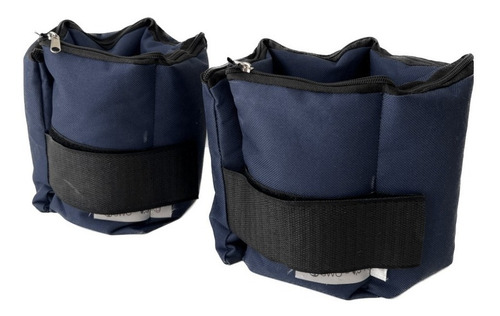 Pesas Tobilleras 5kg C/u Reforzadas El Par Con Peso Gym Azul Oscuro
