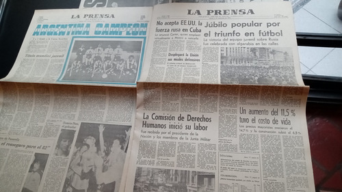 Lote Diarios Argentina Campeón Mundial 1979 Juvenil 8/9 (Usado)