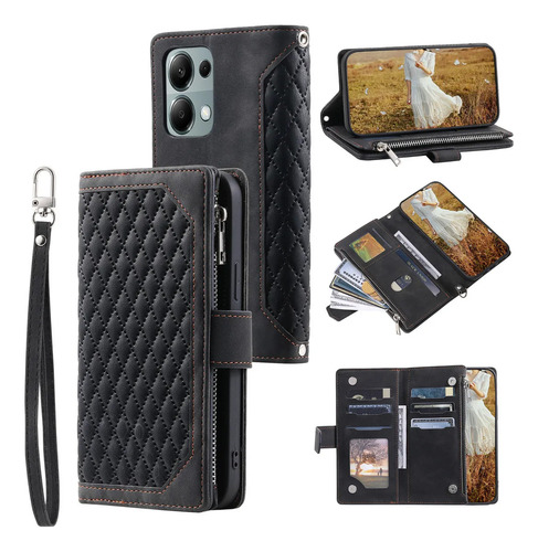 Funda Estilo Libro De Piel Sjk Con Cierre De Cremallera