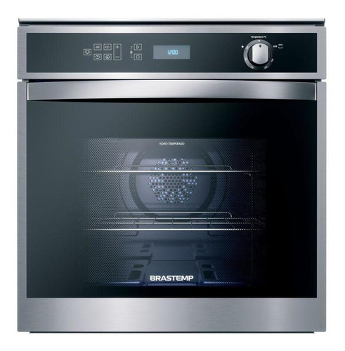 Forno De Embutir A Gás Brastemp Inox 78l 220v Boh84arrna