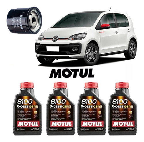 Kit Troca De Óleo Motul 8100 5w40 Vw Up Tsi Psl545