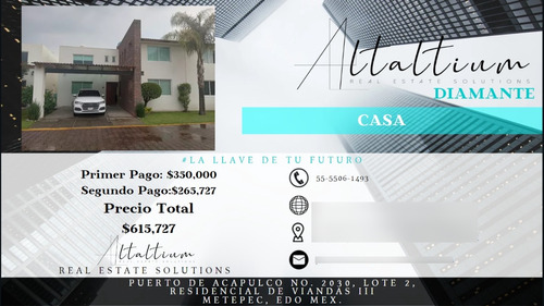 Casa En Venta, Residencial De Viandas 3 Metepec, En Remate...!!