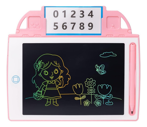 Pizarra Magica Tablet Niños Lcd 8.5 Con Plantillas De Dibujo Color Rosa