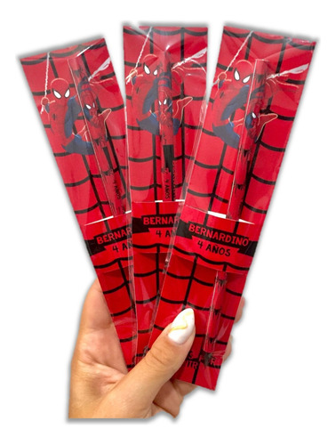 Lápices Mas Portalápiz Hombre Araña Souvenir X10