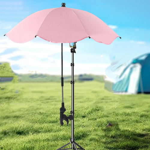 Sombrilla Con Clip Para Cochecito, Sombrilla Moderna Rosa