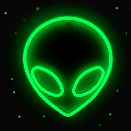 Nicethumb Alien Neon Sign Christmas Decoration Green Led Ali