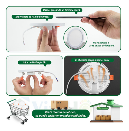 Lampara Luminaria Luz 12w Blanco Ajustable S09w12ib 30pzs Blanco