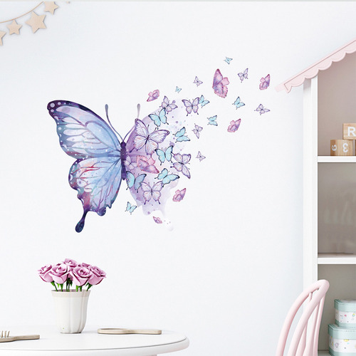 Hermosa Pintura De Pared Autoadhesiva De Color Morado Para H