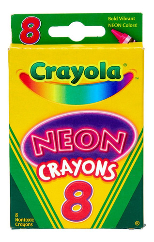 Crayola: Caja X 8 Crayolas Neon - Medida 9.21 X 0.79