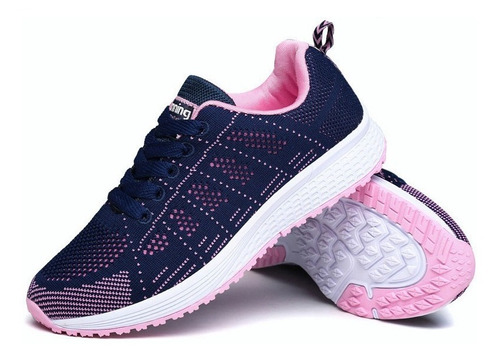 Zapatillas De Mujer De Tenis Transpirables Con Cordones