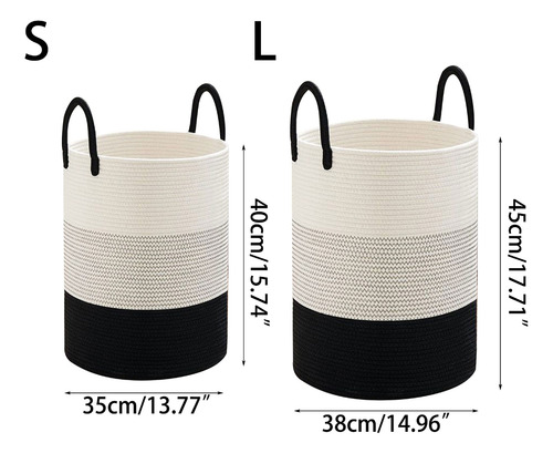 Cesta Para Ropa Sucia Tejida Con Cuerda (l-4), Para Guardar