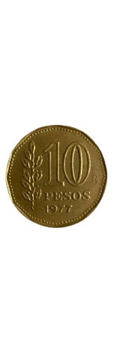 Moneda De 10 Pesos, Año 1977.