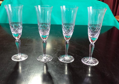 Copas Cristal Tallado Para Champagne X4 Unidades