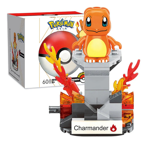 Charmander Com Pokébola Pokemon Blocos De Construção Quantidade De Peças 60