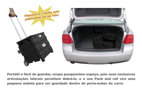 Imagem 6 de 10 de Carrinho Cesto De Compras Portátil Multiuso Dobrável Carro