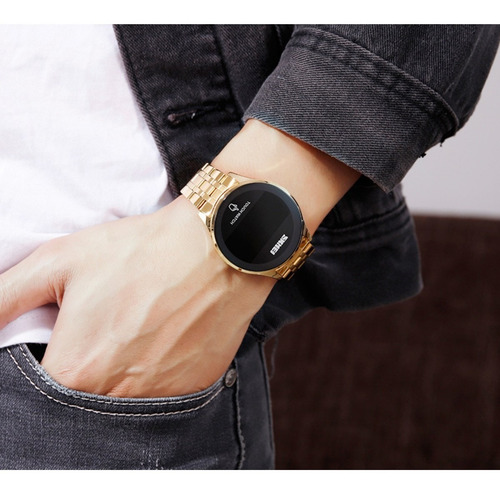Skmei 1579 Mens Pulseira De Aço Digital Relógio Moda Prata