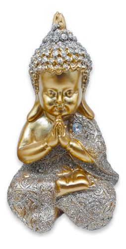 Baby Buda Tailandês Rezando Buda Orando Brilhante 10 Cm