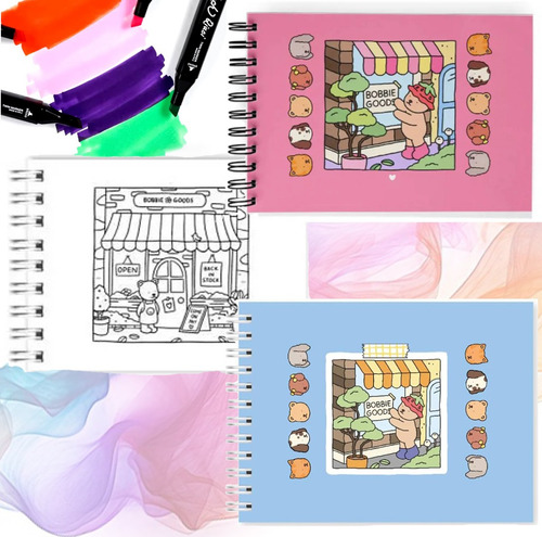 Livro Bobbie Goods Para Colorir 50 Folhas Capa Dura Sortido