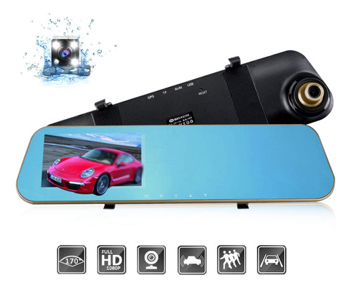 Dealpeak Camara Video Para Coche Doble Lente Hd 1080p Sensor