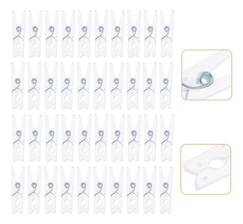 100 Mini Clips Transparentes For Colgar Fotos Y Manualidades