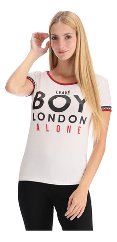 Blusa Blanca Ligera Mujer Manga Corta Leave Boy London Alone