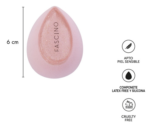 Imagen 4 de 7 de Esponja De Maquillaje Silicon Blender Latex Free Fascino
