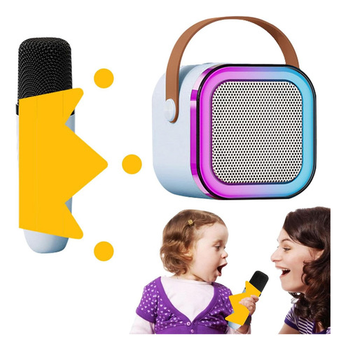 Altavoz Portátil Karaoke Con Luces Coloridas Y Micrófono