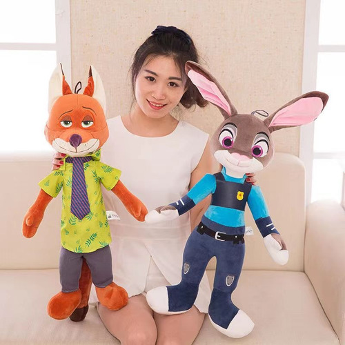 2pcs Zootopia Judy Hopps Nick Wilde Muñeca Peluche Juguete