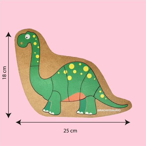 Imagen 3 de 8 de Rompecabezas Encastre Madera Didactico Niños Dinosaurios