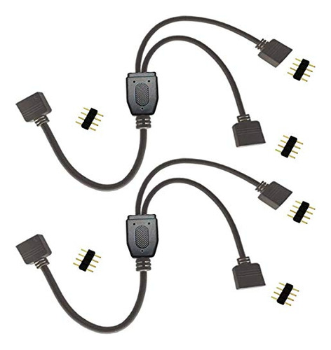 Cable Divisor Led 4 Pines - 2 Vías, 30cm, Negro (2 Unidades)