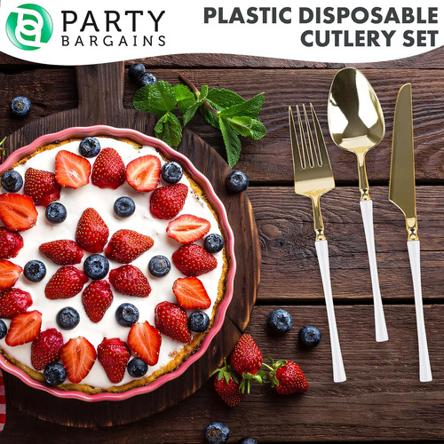 Party Bargains Juego De Cubiertos De Plástico Desechables, 4
