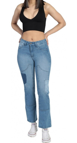 Jeans Mujer Mohicano Cintura Recto